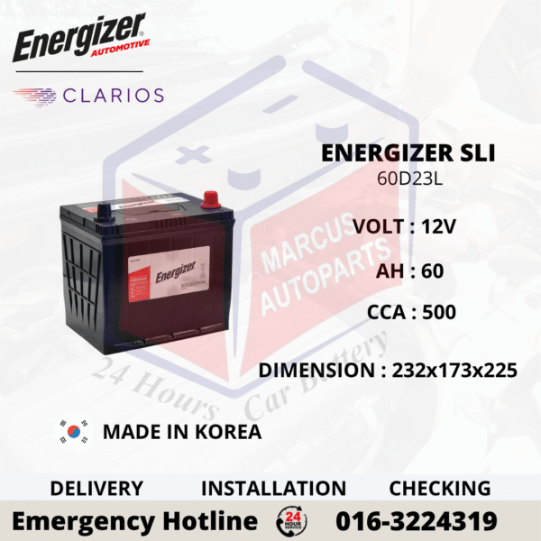 ENERGIZER SLI 60D23L CAR BATTERY