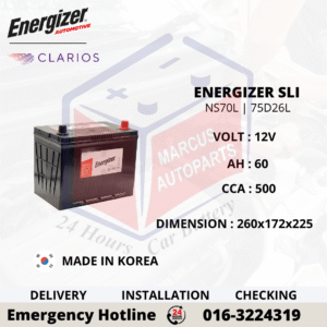 ENERGIZER SLI NS70L | 75D26L CAR BATTERY