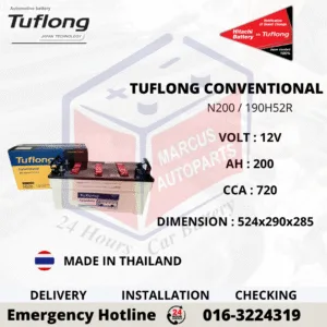 TUFLONG CONVENTIONAL N200 200AH 720CCA COMMERCIAL BATTERY