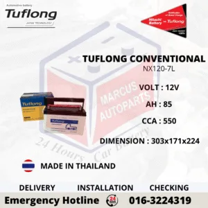 TUFLONG CONVENTIONAL NX120-7L 85AH 550CCA COMMERCIAL BATTERY