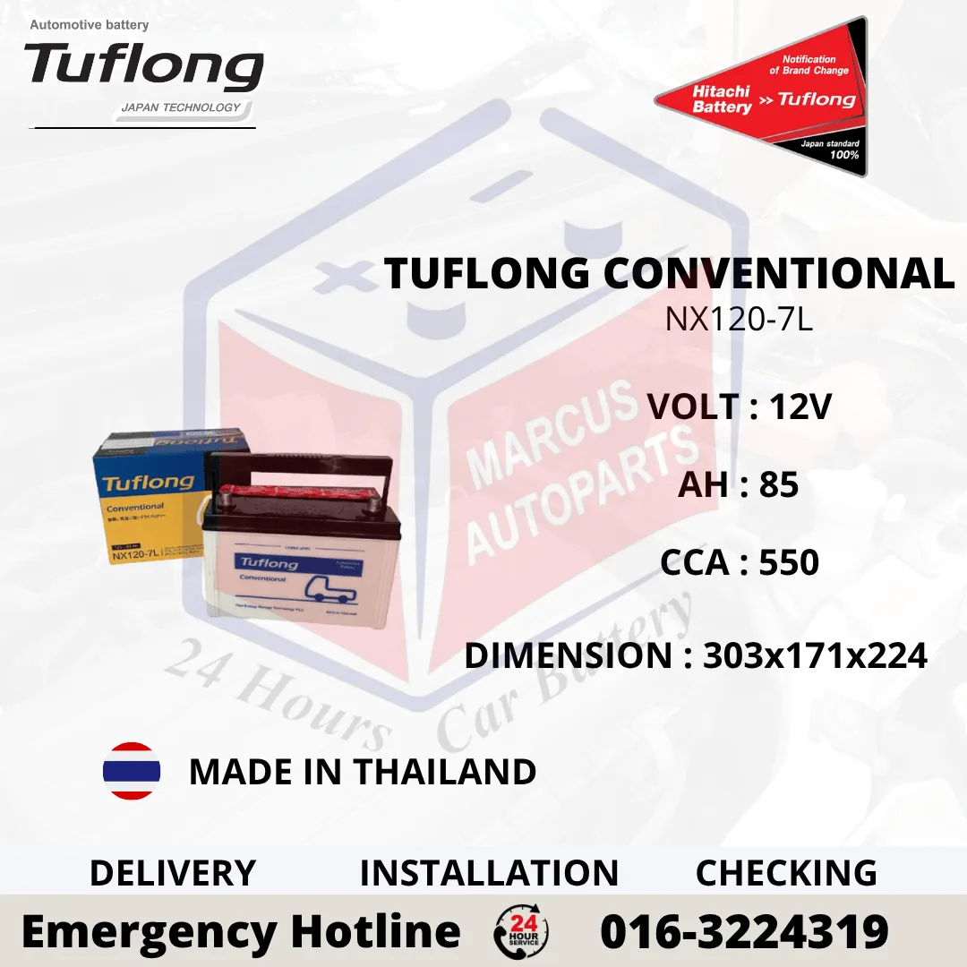 TUFLONG CONVENTIONAL NX120-7L 85AH 550CCA COMMERCIAL BATTERY