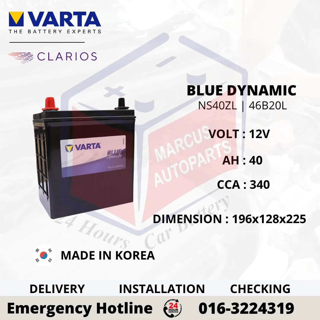 VARTA BLUE DYNAMIC NS40ZL | 46B20L 40AH 340CCA CAR BATTERY