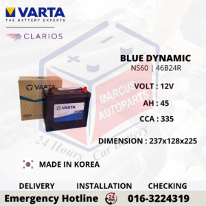 VARTA BLUE DYNAMIC SLI NS60 | 46B24R CAR BATTERY
