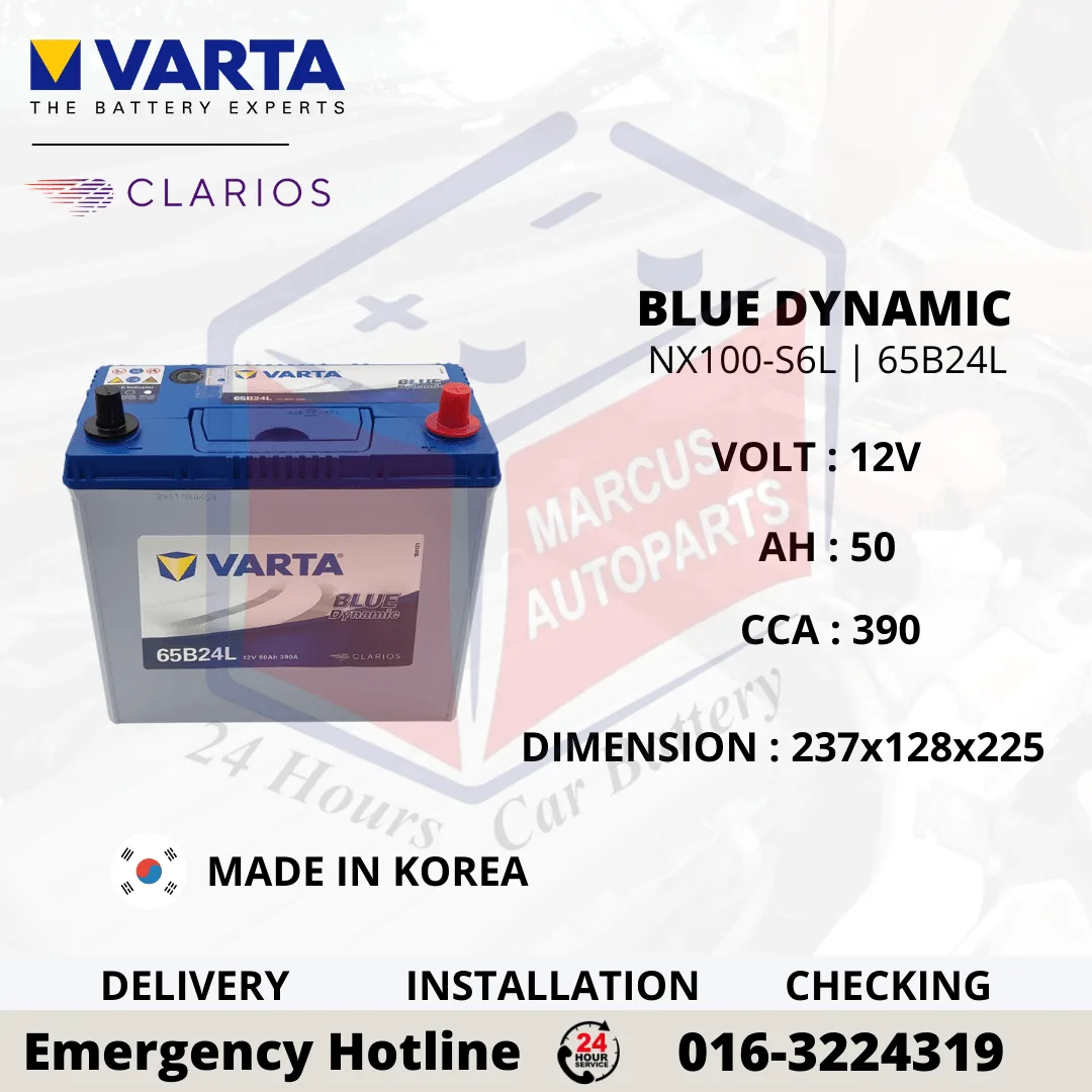 VARTA BLUE DYNAMIC NX100-S6 | NS60 | 65B24R 50AH 390CCA CAR BATTERY