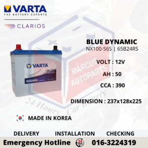 VARTA BLUE DYNAMIC SLI NX100-S6S | NS60S | 65B24RS CAR BATTERY