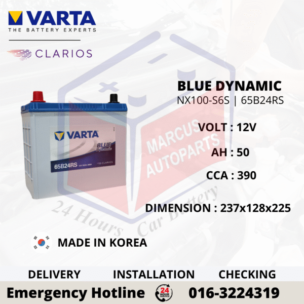 VARTA BLUE DYNAMIC SLI NX100-S6S | NS60S | 65B24RS CAR BATTERY