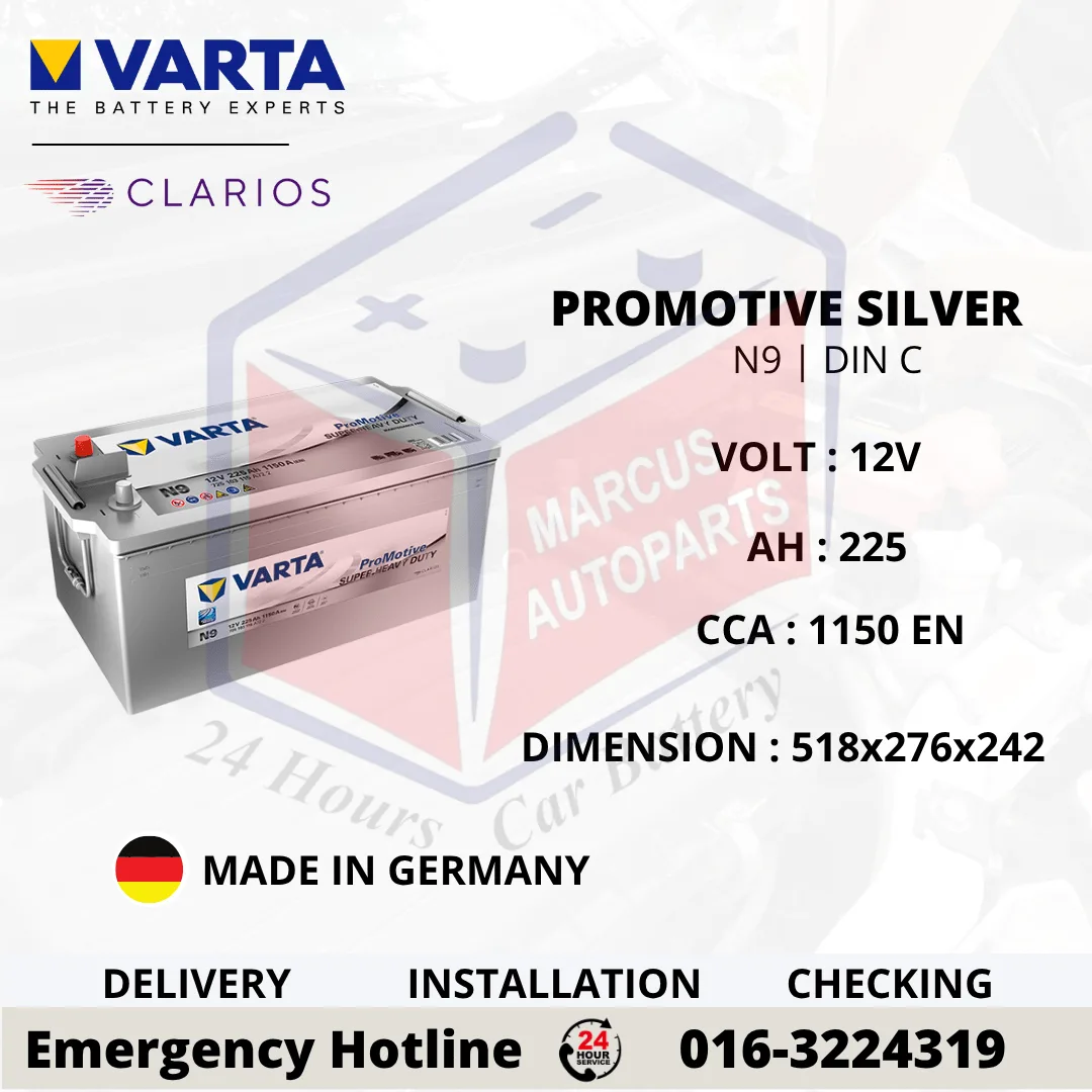 VARTA PROMOTIVE SUPER HEAVY DUTY N9 | DIN C | DIN225 225AH 1150CCA SMF COMMERCIAL VEHICLE BATTERY