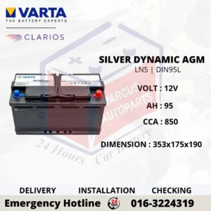 VARTA SILVER DYNAMIC AGM LN5 | DIN95L 95AH 850CCA START-STOP CAR BATTERY (CHINA MADE)