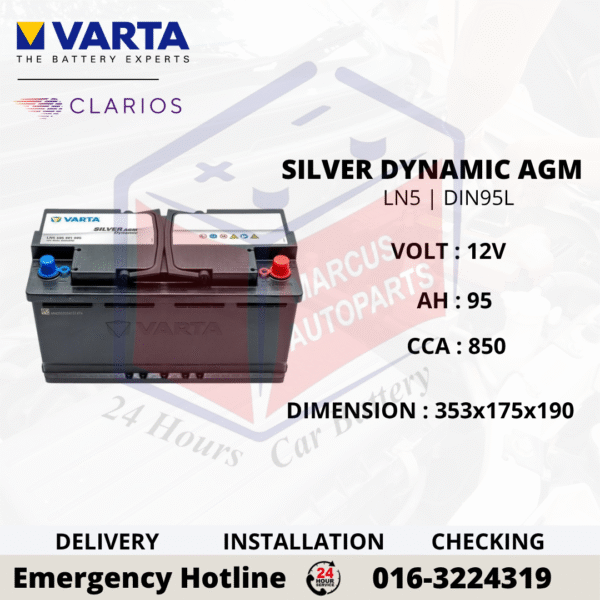 VARTA SILVER DYNAMIC AGM LN5 | DIN95L CAR BATTERY