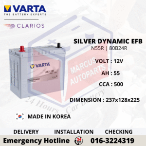VARTA SILVER DYNAMIC EFB N55R | 80B24R CAR BATTERY
