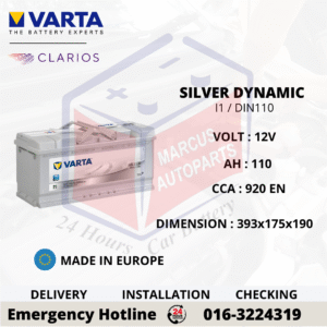 VARTA SILVER DYNAMIC LN6 | I1 | DIN110L CAR BATTERY