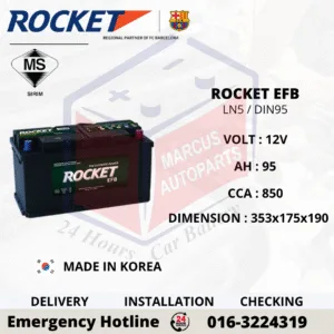 ROCKET EFB LN5 | DIN95L 95AH 850CCA START-STOP CAR BATTERY