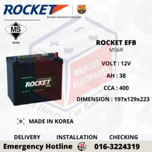 ROCKET EFB M56R 38AH 400CCA START-STOP CAR BATTERY