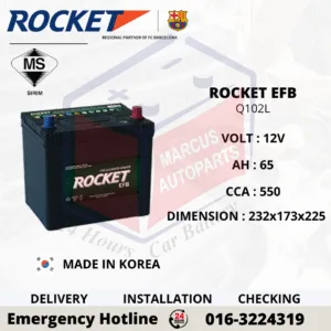 ROCKET EFB Q102L 65AH 550CCA START-STOP CAR BATTERY