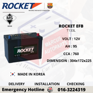 ROCKET EFB T133L 95AH 760CCA START-STOP CAR BATTERY