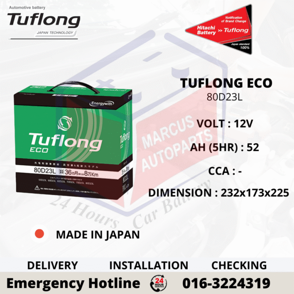 TUFLONG ECO 80D23L CAR BATTERY (JAPAN)