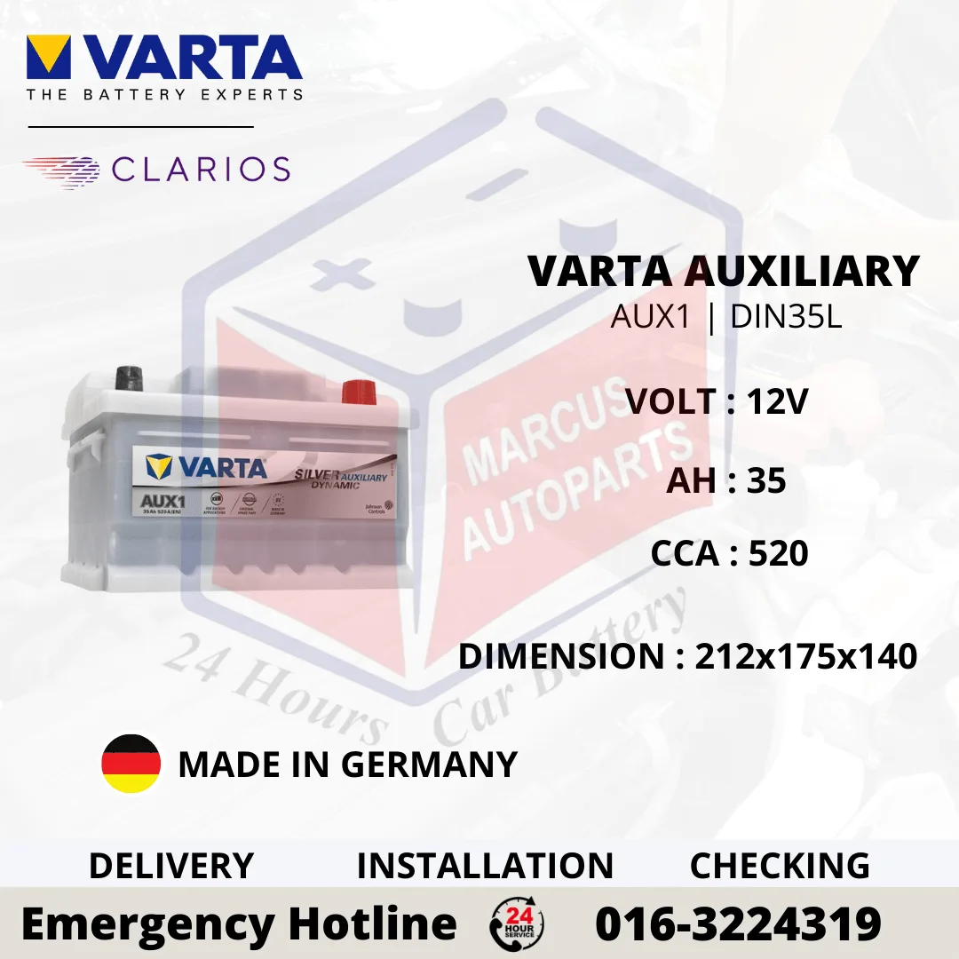 VARTA SILVER DYNAMIC AUXILIARY AUX1 | DIN35L 35AH 520CCA AUXILIARY BATTERY