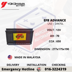 YOKOHAMA ADVANCE EFB LN3 | DIN70L CAR BATTERY