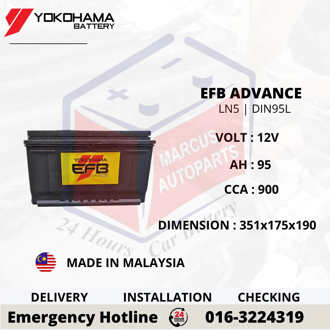 YOKOHAMA ADVANCE EFB LN5 | DIN95L 95Ah 900CCA START-STOP CAR BATTERYYOKOHAMA ADVANCE EFB LN5 | DIN95L 95Ah 900CCA START-STOP CAR BATTERY