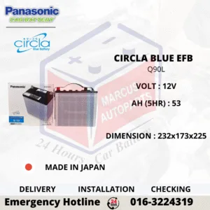 PANASONIC CIRCLA BLUE EFB Q90L Start-Stop Car Battery