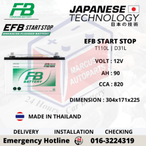 FB EFB T110L | D31L 90Ah 820CCA START-STOP CAR BATTERY