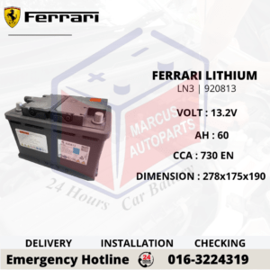 FERRARI LITHIUM-ION LN3 | 920813 | 60Ah 730EN LiFePO4 13.2V SYSTEM BATTERY