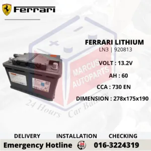 FERRARI LITHIUM-ION LN3 | 920813 | 60Ah 730EN LiFePO4 13.2V SYSTEM BATTERY