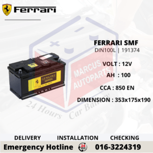 FERRARI SMF LN5 | DIN100L | 191374 100Ah 850EN MAINTENANCE FREE CAR BATTERY
