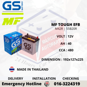 GS MF TOUGH EFB M42R | 55B20R 40AH 480CCA START-STOP CAR BATTERY