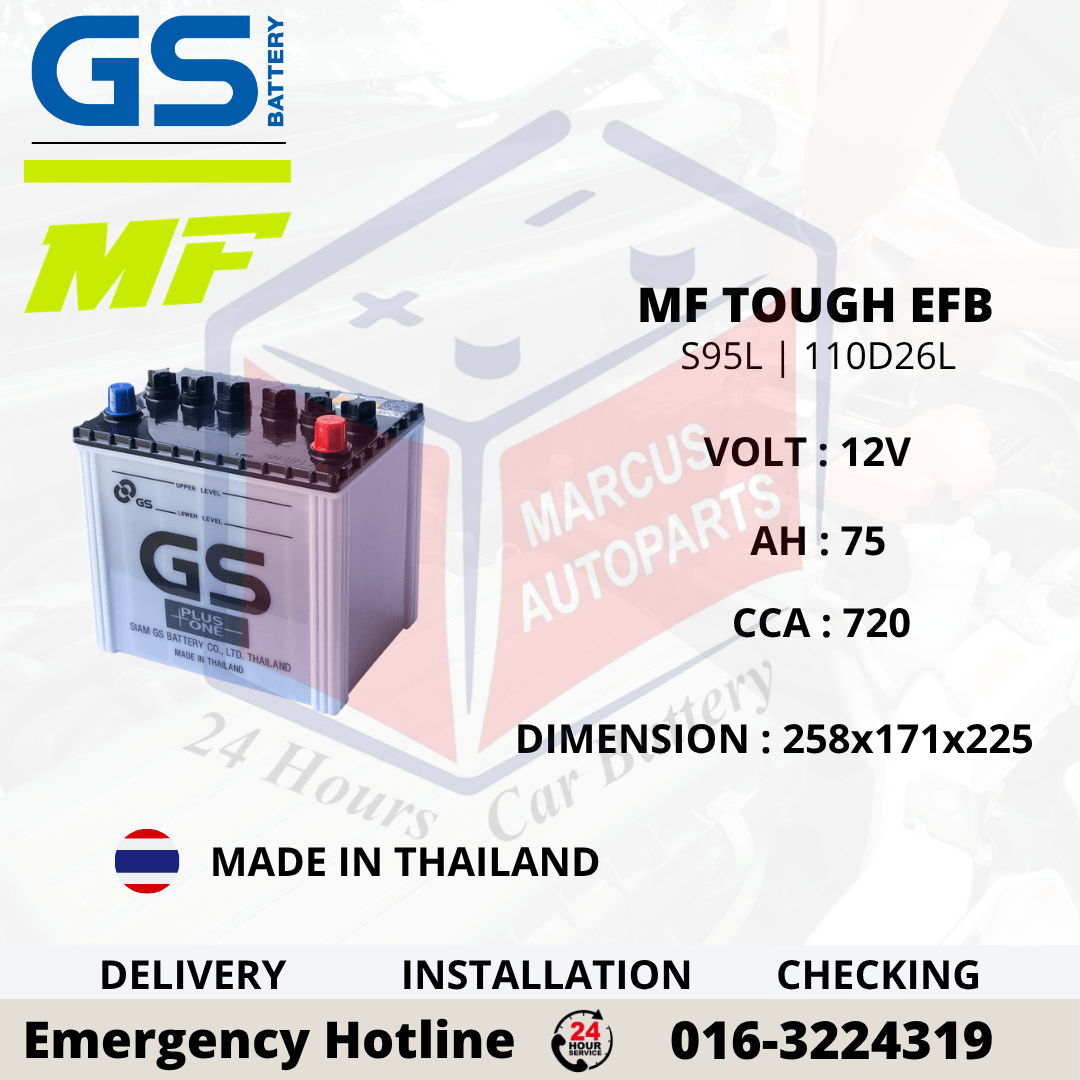 GS MF TOUGH EFB S95L | 110D26L 75AH 720CCA START-STOP CAR BATTERY