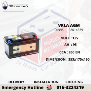 MASERATI AGM LN5 | DIN95L | 980145391 | 95Ah 850EN START-STOP CAR BATTERY