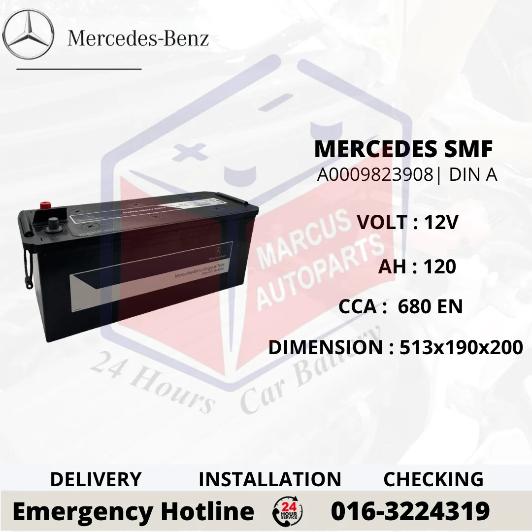 MERCEDES-BENZ SMF DIN A | DIN120 | A0009823908 120AH 680EN SUPER HEAVY DUTY TRUCK BATTERY
