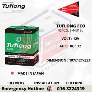 TUFLONG ECO NS40ZL | 44B19L 32AH MAINTENANCE FREE CAR BATTERY