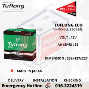 TUFLONG ECO NX100-S6L | NS60L | 60B24L 36AH MAINTENANCE FREE CAR BATTERY