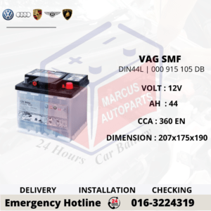 VOLKSWAGEN SMF LN1 | DIN44L | 000 915 105 DB 44Ah 360EN CAR BATTERY