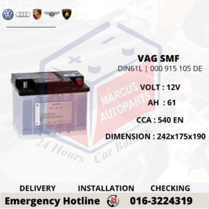 VOLKSWAGEN SMF LN2 | DIN61L | 000 915 105 DE 61Ah 540EN CAR BATTERY
