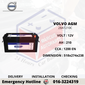 VOLVO AGM DIN C | DIN210 | 2BAT210C 210AH 1200EN TRUCK BATTERY