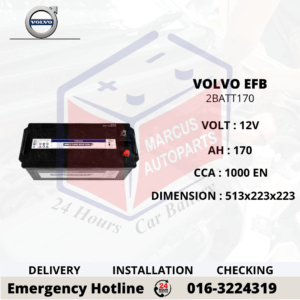 VOLVO EFB DIN B | DIN170 | 2BATT170 170AH 1000EN TRUCK BATTERY