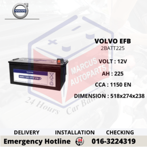VOLVO EFB DIN C | DIN225 | 2BATT225 225AH 1150EN TRUCK BATTERY