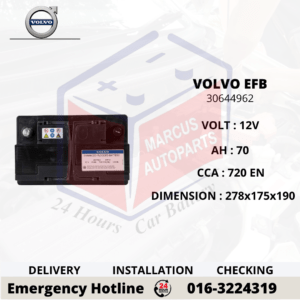 VOLVO EFB LN3 | DIN70L | 30644962 | 70AH 720EN START-STOP CAR BATTERY