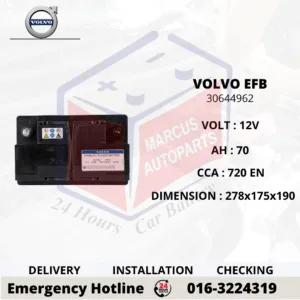 VOLVO EFB LN3 | DIN70L | 30644962 | 70AH 720EN START-STOP CAR BATTERY