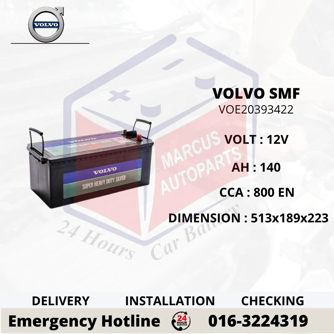 VOLVO SMF DIN A | DIN140 | VOE20393422 140AH 800EN SUPER HEAVY DUTY SILVER TRUCK BATTERY