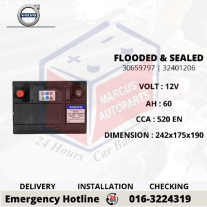 VOLVO SMF LN2 | DIN60L | 30659797 60AH 520EN CAR BATTERY
