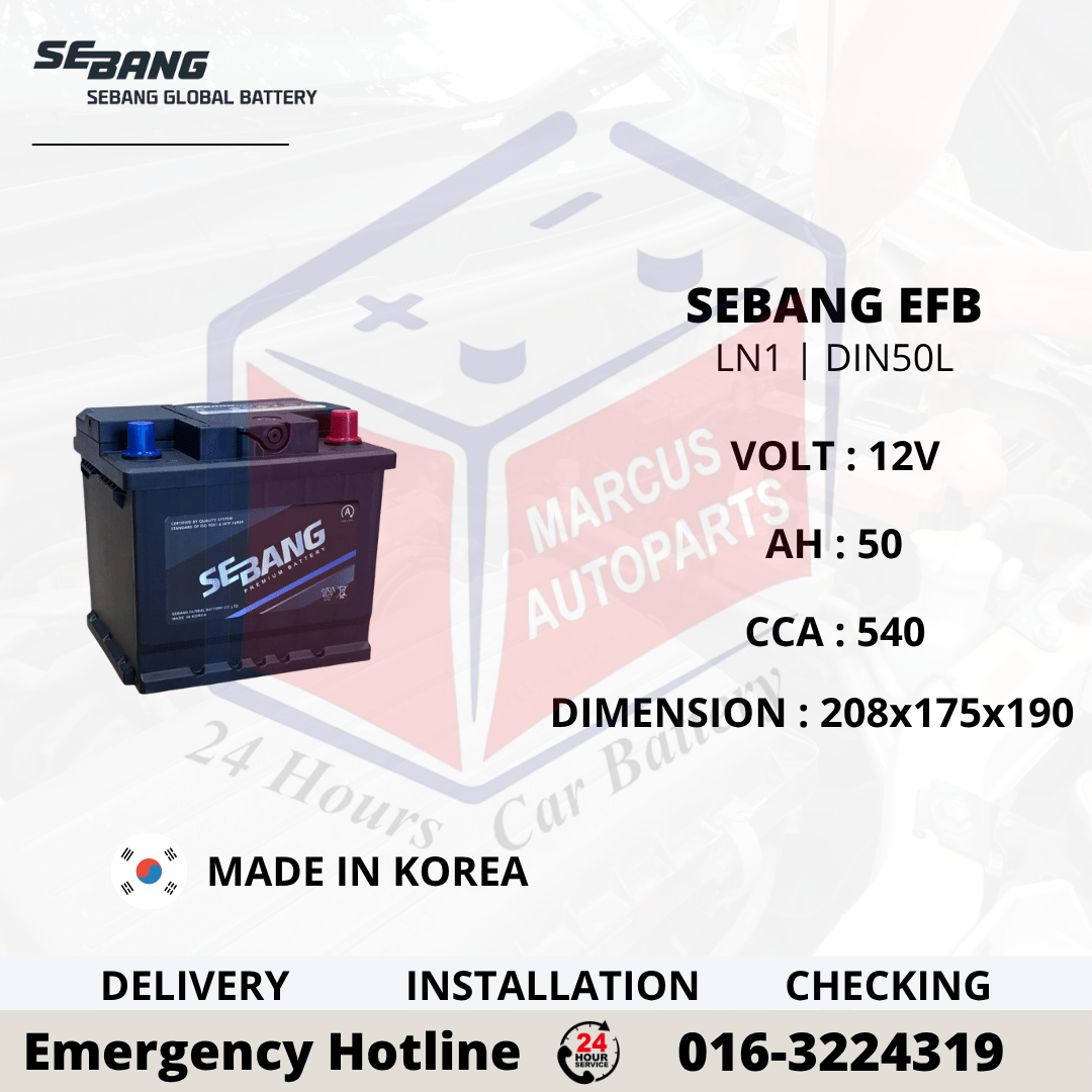 SEBANG EFB LN1 | DIN50L 50AH 540CCA START-STOP CAR BATTERY