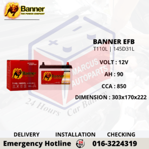 BANNER EFB T110L | 145D31L 90AH 850CCA START-STOP CAR BATTERY