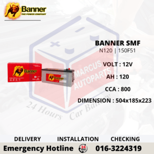 BANNER COMMERCIAL N120 | 150F51 120AH 800CCA COMMERCIAL BATTERY