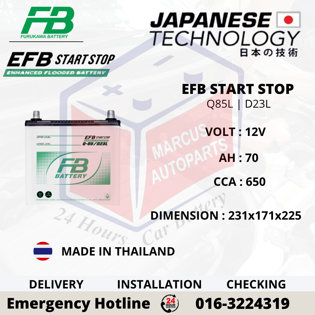 FB FURUKAWA EFB Q85L 70AH 650CCA START-STOP CAR BATTERY
