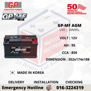 GP MF AGM LN5 | DIN95L 95AH 850CCA START-STOP CAR BATTERY