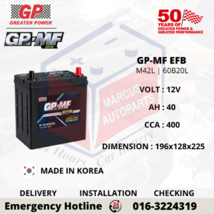 GP MF EFB M42L | 60B20L 40AH 400CCA START-STOP CAR BATTERY