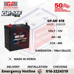 GP MF EFB M42R | 60B20R 40AH 400CCA START-STOP CAR BATTERY